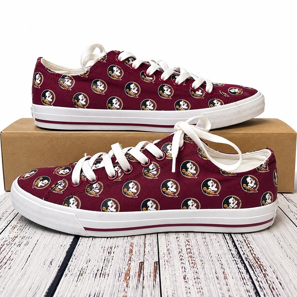 Row One Sneakers Florida State Seminoles Canvas Maroon Mens 8 Womens 9.5